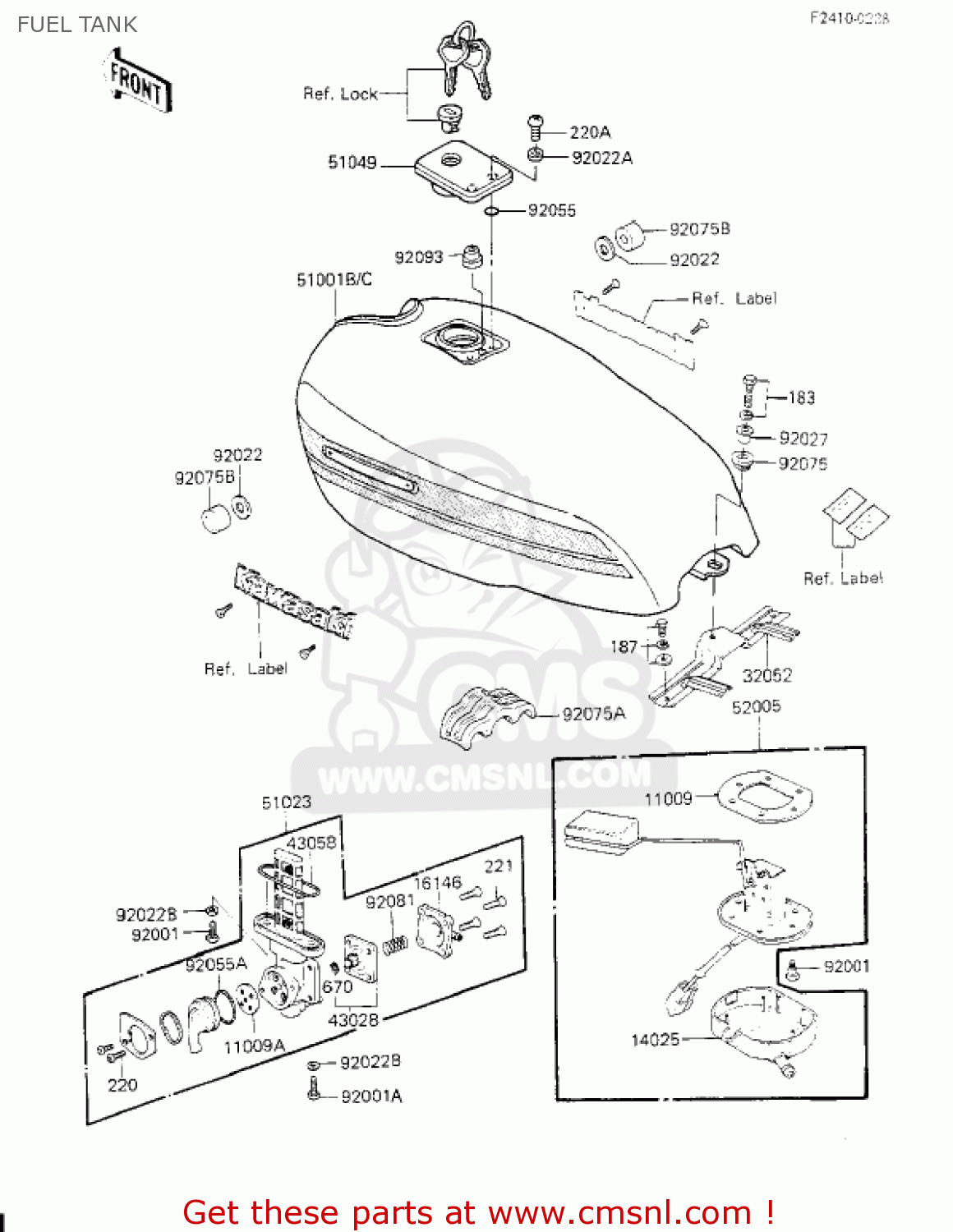 FUEL TANK KZ700A1 1984 USA CALIFORNIA