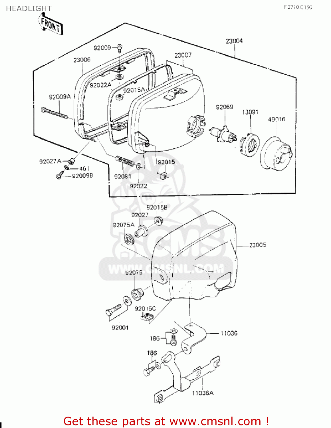 HEADLIGHT KZ700A1 1984 USA CALIFORNIA