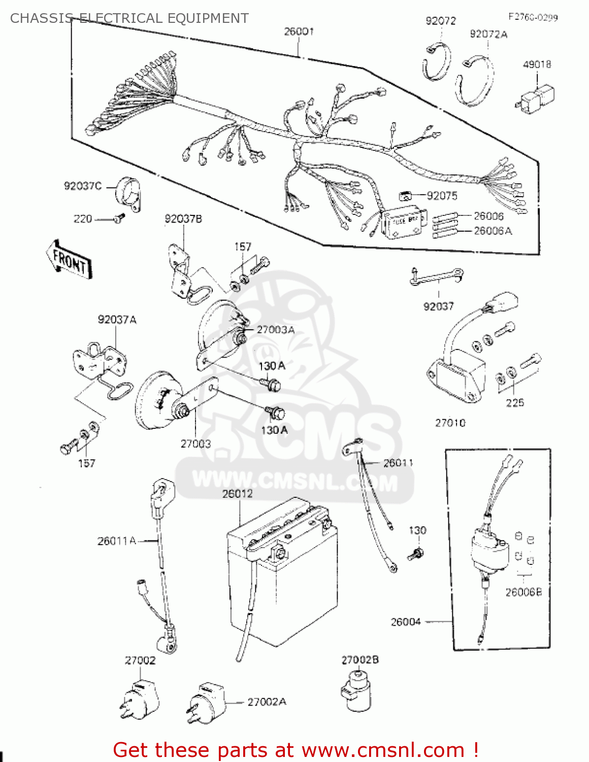 CHASSIS ELECTRICAL EQUIPMENT KZ700A1 1984 USA CALIFORNIA
