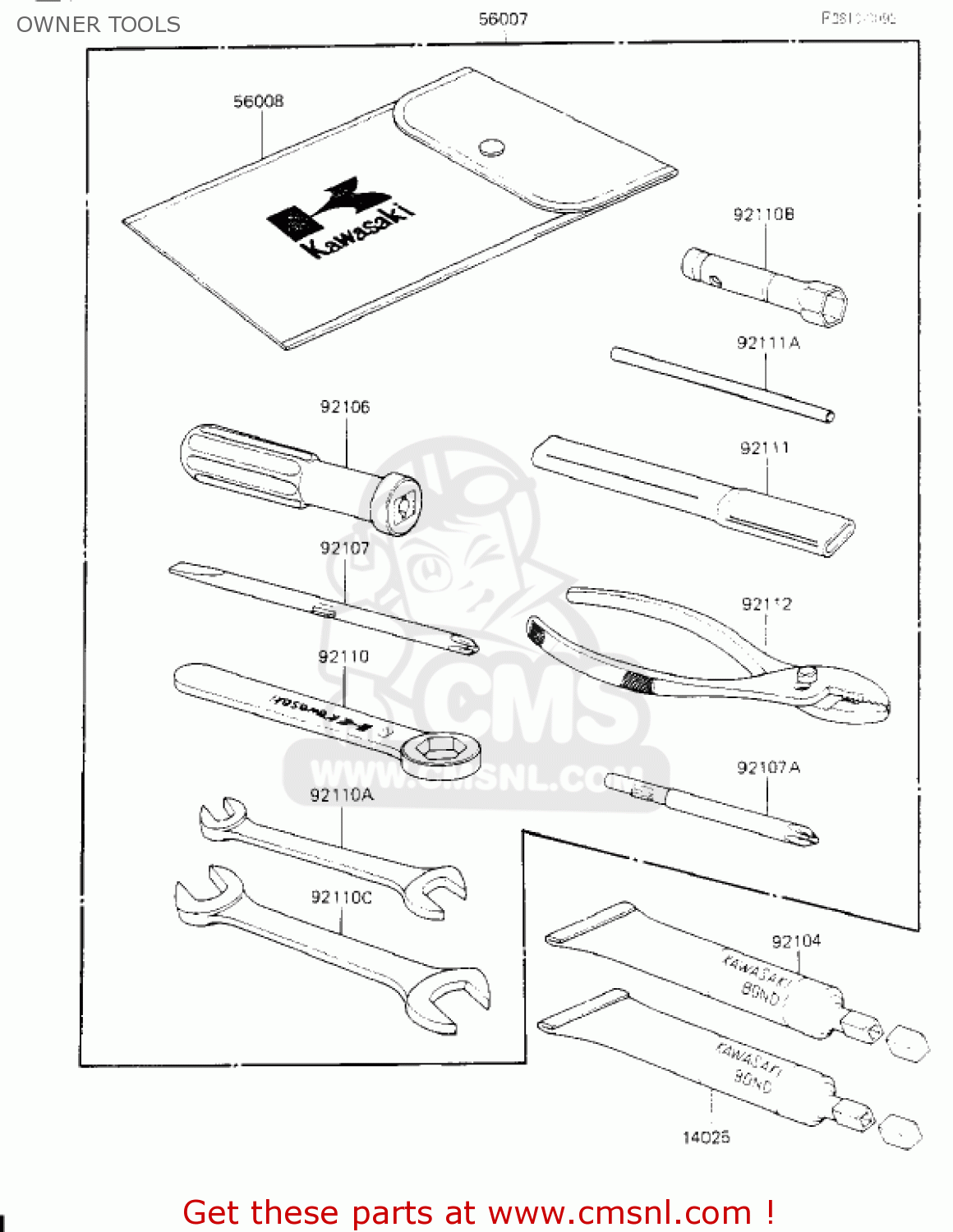 OWNER TOOLS KZ700A1 1984 USA CALIFORNIA