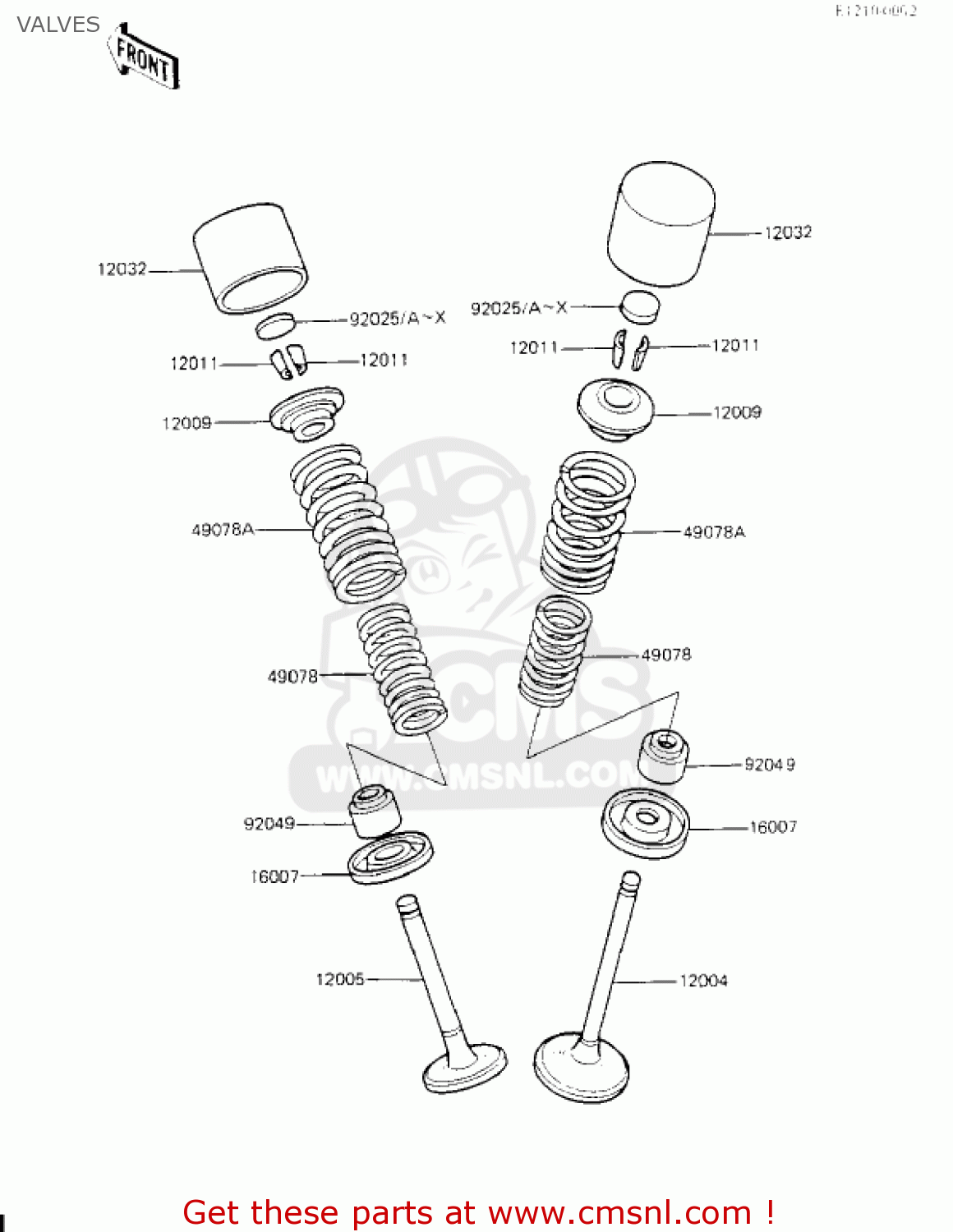 VALVES KZ700A1 1984 USA CALIFORNIA
