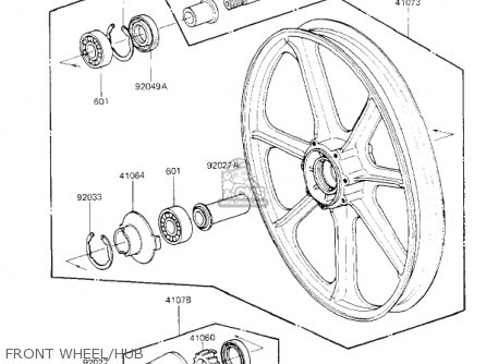 FRONT WHEEL/HUB - KZ700A1 1984 USA CALIFORNIA