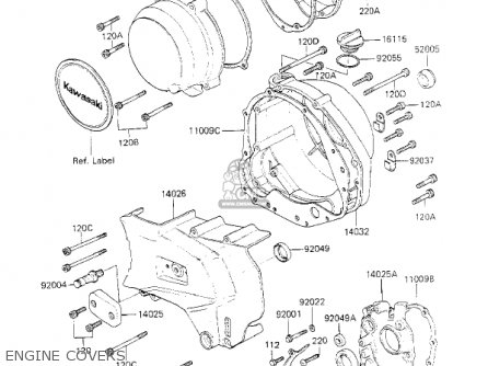 ENGINE COVERS - KZ700A1 1984 USA CALIFORNIA
