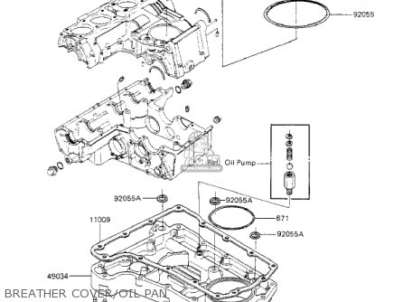 BREATHER COVER/OIL PAN - KZ700A1 1984 USA CALIFORNIA