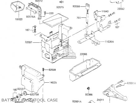 BATTERY CASE/TOOL CASE - KZ700A1 1984 USA CALIFORNIA