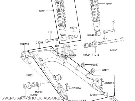 SWING ARM/SHOCK ABSORBERS - KZ700A1 1984 USA CALIFORNIA