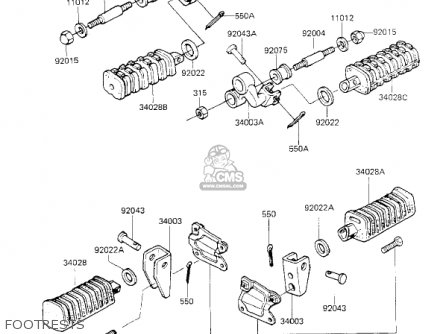 FOOTRESTS - KZ700A1 1984 USA CALIFORNIA