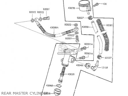 REAR MASTER CYLINDER - KZ700A1 1984 USA CALIFORNIA