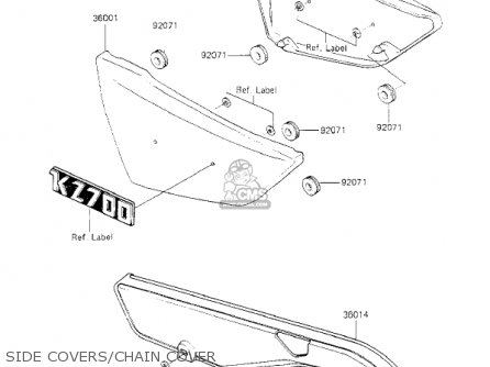 SIDE COVERS/CHAIN COVER - KZ700A1 1984 USA CALIFORNIA