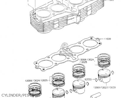 CYLINDER/PISTONS - KZ700A1 1984 USA CALIFORNIA