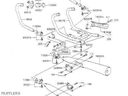 MUFFLERS - KZ700A1 1984 USA CALIFORNIA