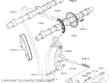 CAMSHAFTS/CHAIN/TENSIONER - KZ700A1 1984 USA CALIFORNIA