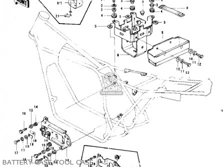 BATTERY CASE/TOOL CASE - KZ750B1 1976 USA CANADA / MPH KPH