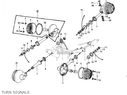 TURN SIGNALS - KZ750B2 1977 USA CANADA / MPH KPH