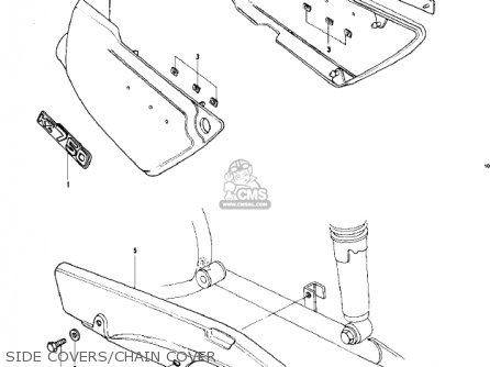 SIDE COVERS/CHAIN COVER - KZ750B2 1977 USA CANADA / MPH KPH