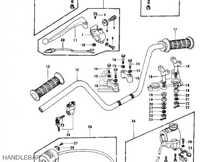 HANDLEBAR - KZ750B2 1977 USA CANADA / MPH KPH