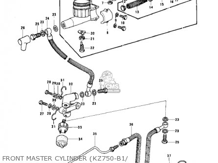 FRONT MASTER CYLINDER (KZ750-B1/ - KZ750B2 1977 USA CANADA / MPH KPH