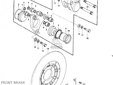 FRONT BRAKE - KZ750B2 1977 USA CANADA / MPH KPH
