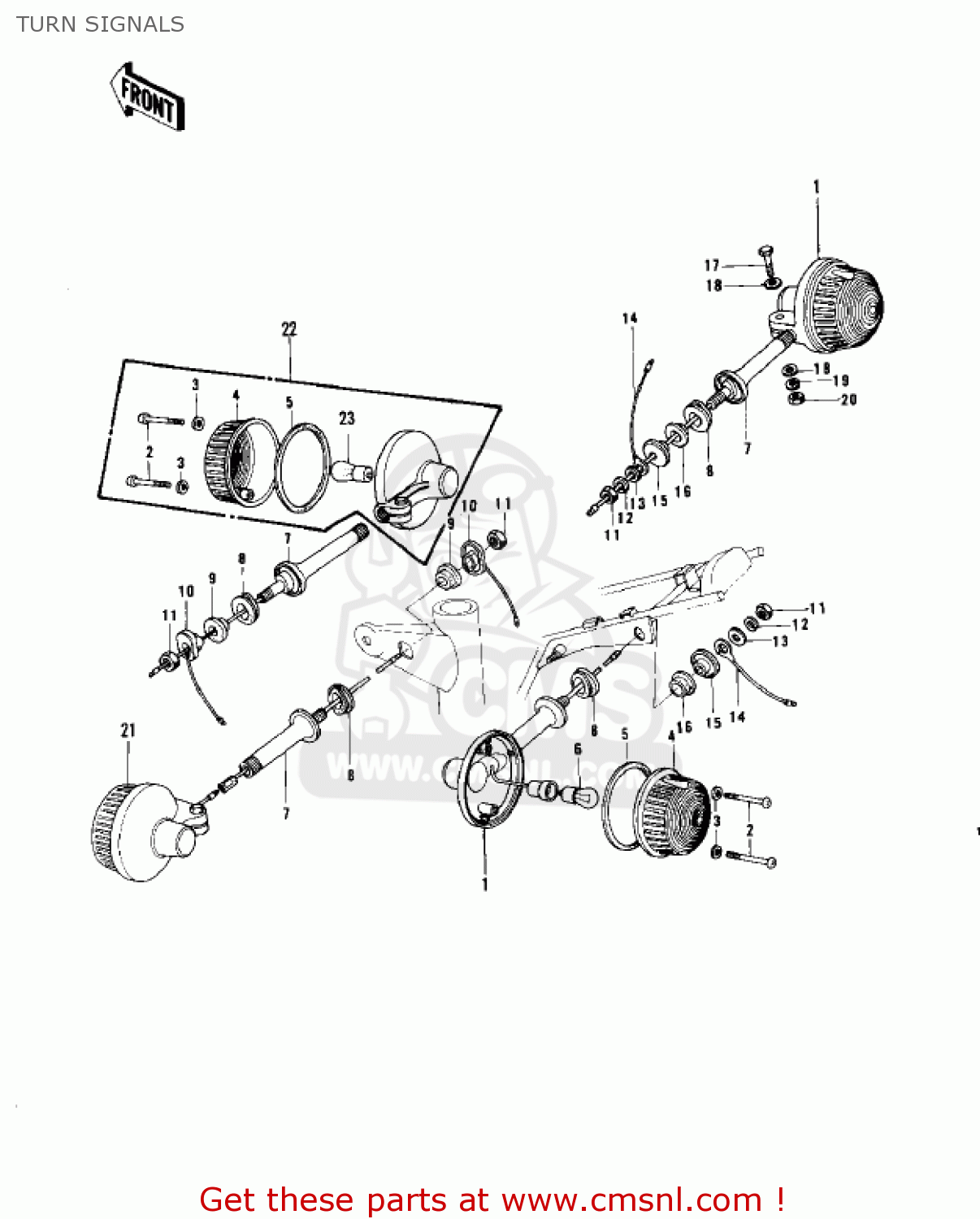 TURN SIGNALS KZ750B3 1978 USA CANADA / MPH KPH