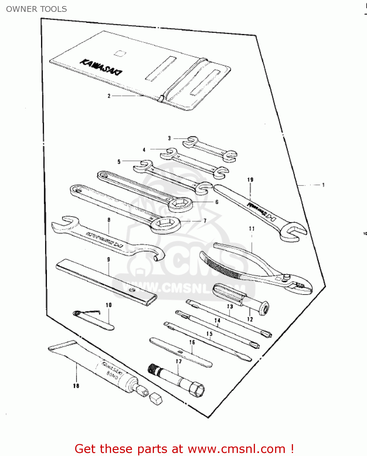 OWNER TOOLS KZ750B3 1978 USA CANADA / MPH KPH