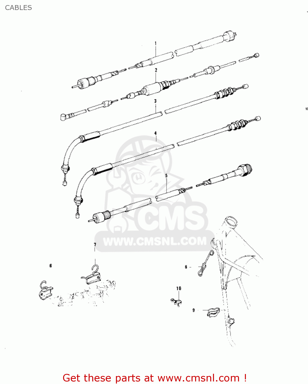CABLES KZ750B3 1978 USA CANADA / MPH KPH