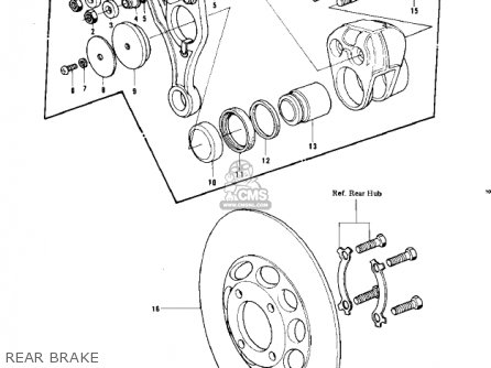 REAR BRAKE - KZ750B3 1978 USA CANADA / MPH KPH
