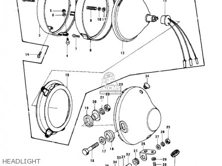 HEADLIGHT - KZ750B3 1978 USA CANADA / MPH KPH