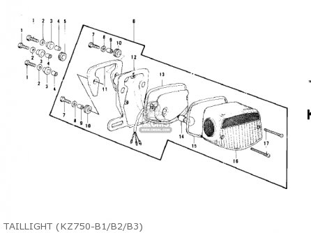 TAILLIGHT (KZ750-B1/B2/B3) - KZ750B3 1978 USA CANADA / MPH KPH