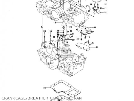 CRANKCASE/BREATHER COVER/OIL PAN - KZ750B3 1978 USA CANADA / MPH KPH