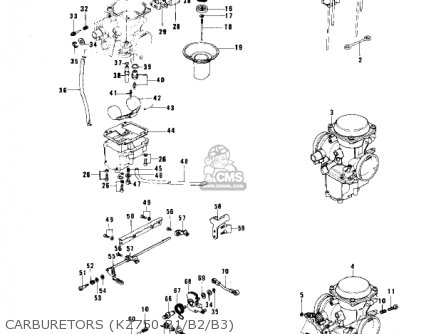 CARBURETORS (KZ750-B1/B2/B3) - KZ750B3 1978 USA CANADA / MPH KPH