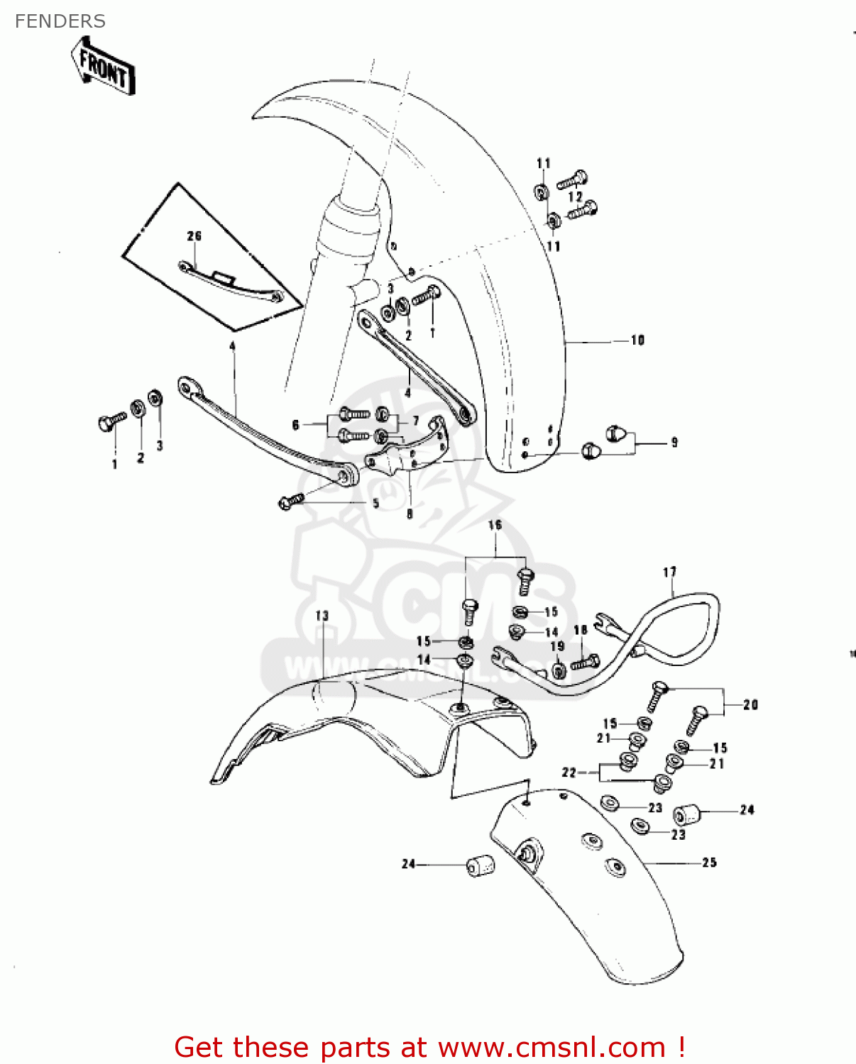 FENDERS KZ750B4 1979 USA CANADA / MPH KPH