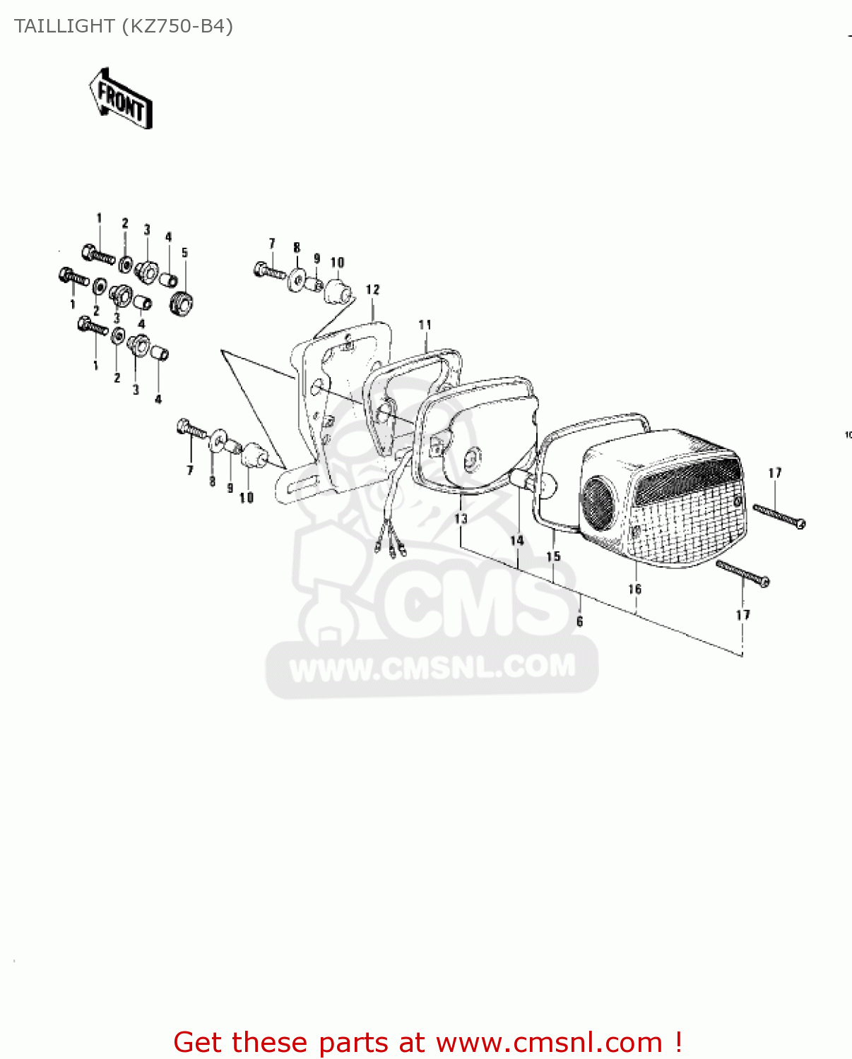 TAILLIGHT (KZ750-B4) KZ750B4 1979 USA CANADA / MPH KPH