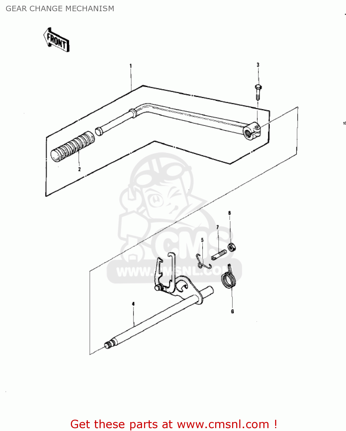 GEAR CHANGE MECHANISM KZ750B4 1979 USA CANADA / MPH KPH