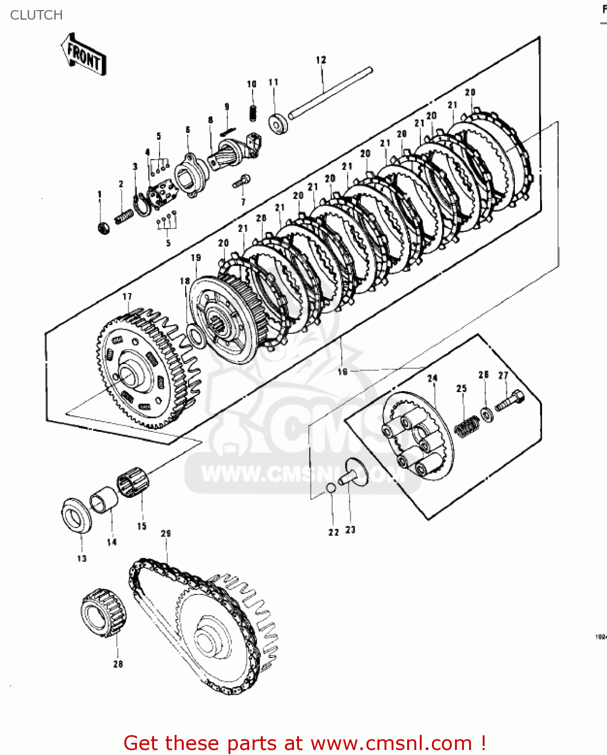 CLUTCH KZ750B4 1979 USA CANADA / MPH KPH