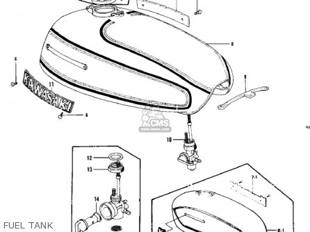FUEL TANK - KZ750B4 1979 USA CANADA / MPH KPH