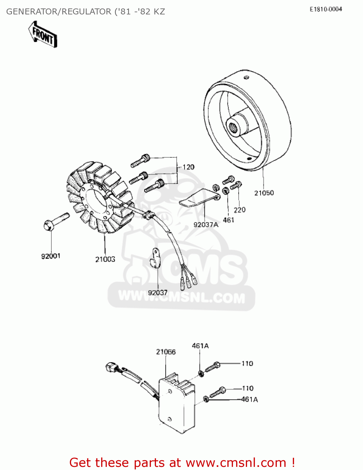 GENERATOR/REGULATOR ('81 -'82 KZ KZ750E1 1980 USA CANADA