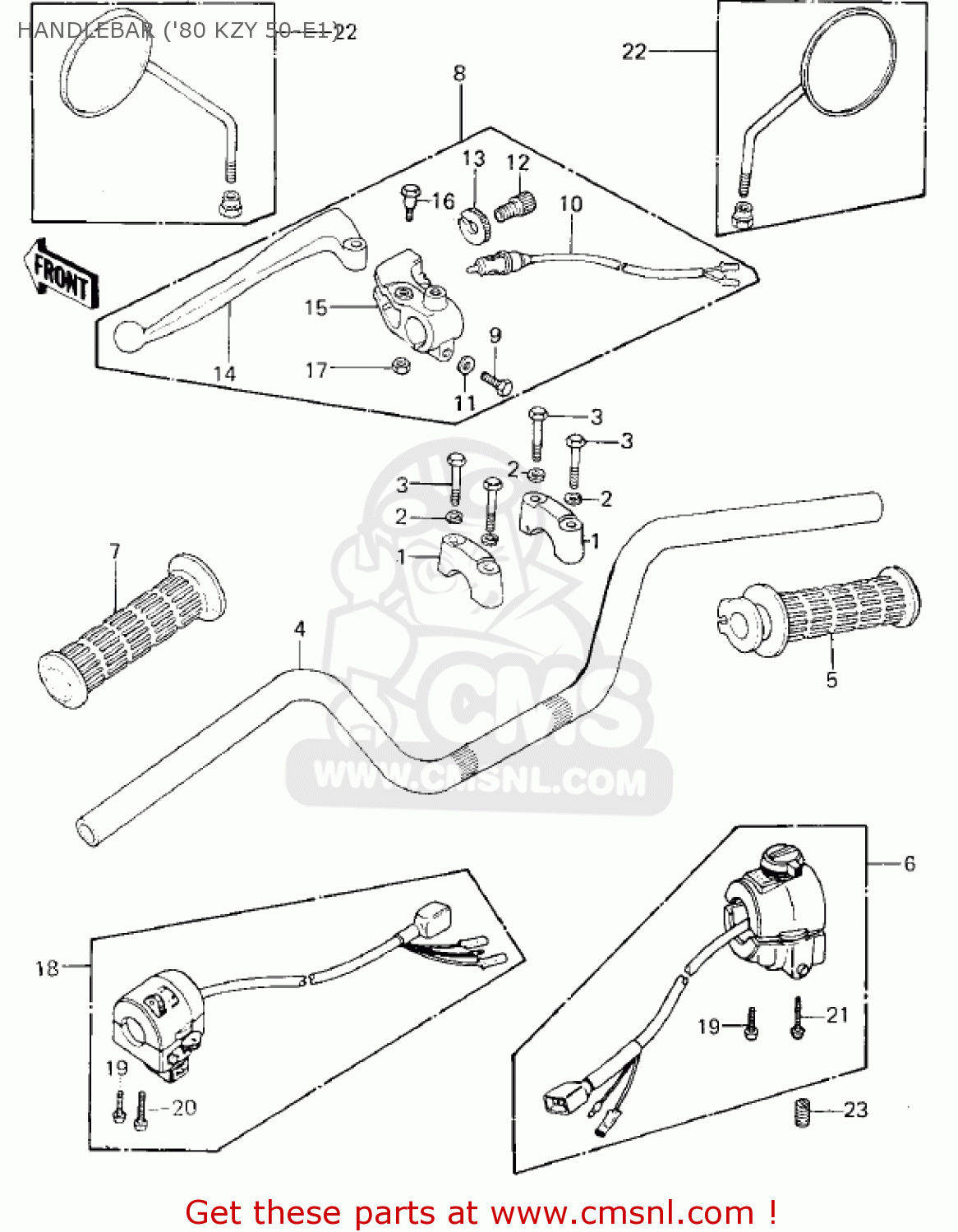 HANDLEBAR ('80 KZY 50-E1) KZ750E1 1980 USA CANADA
