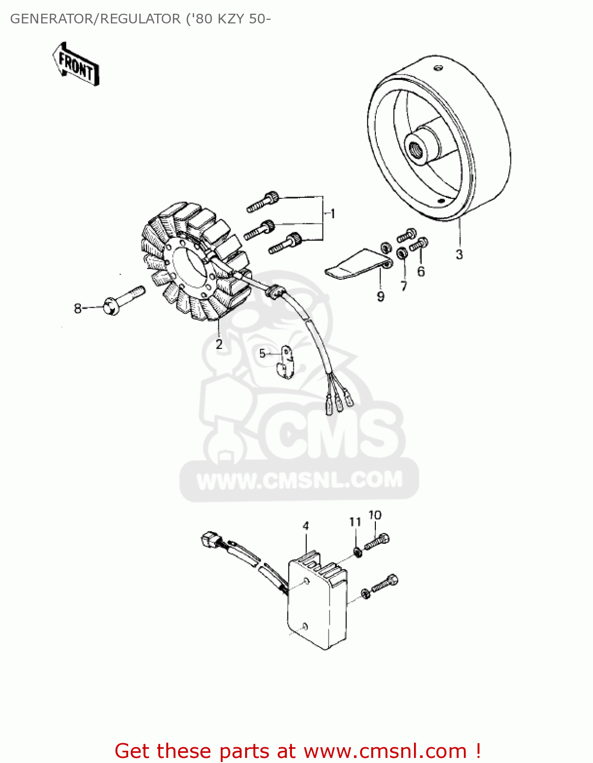 GENERATOR/REGULATOR ('80 KZY 50- KZ750E1 1980 USA CANADA
