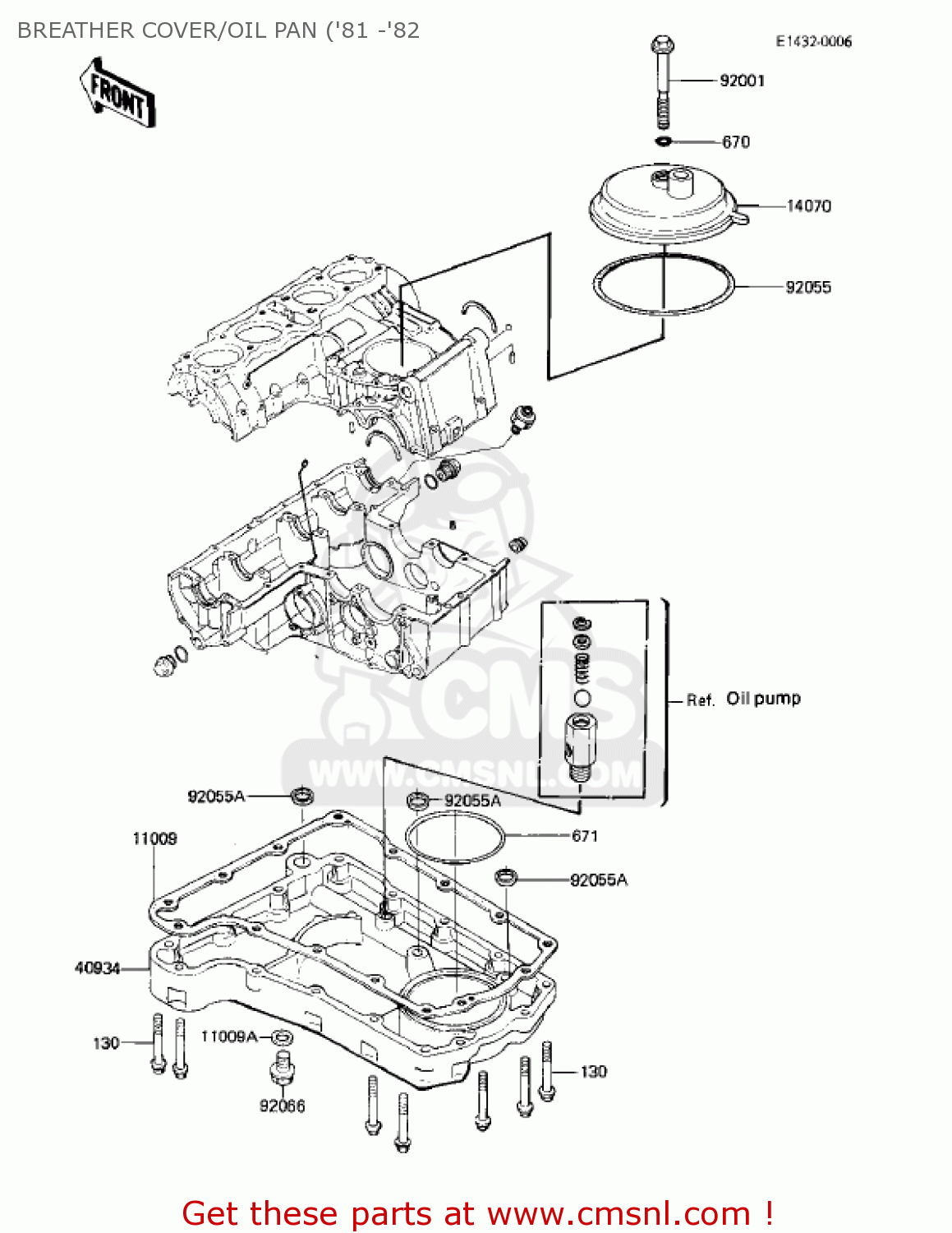 BREATHER COVER/OIL PAN ('81 -'82 KZ750E1 1980 USA CANADA