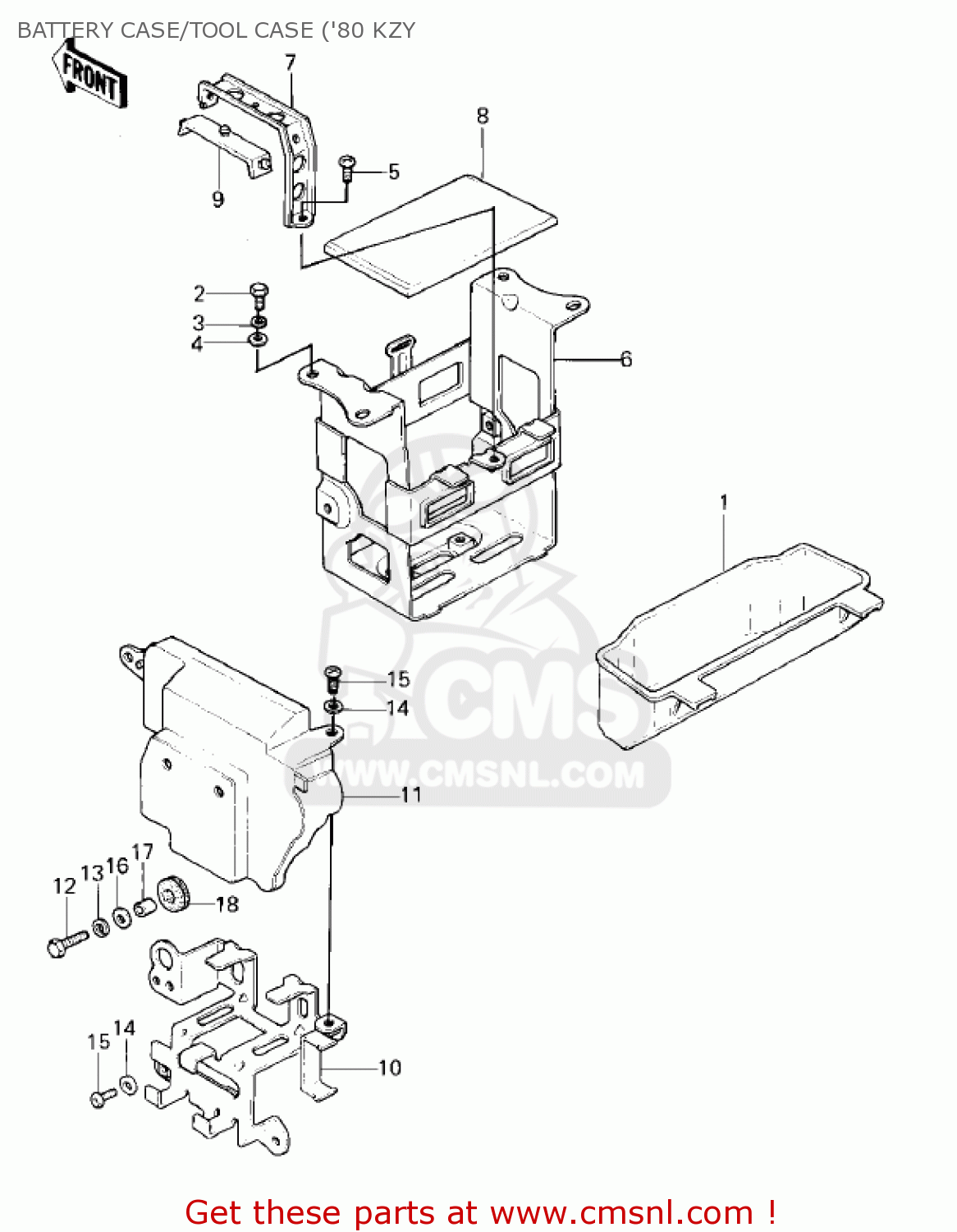 BATTERY CASE/TOOL CASE ('80 KZY KZ750E1 1980 USA CANADA
