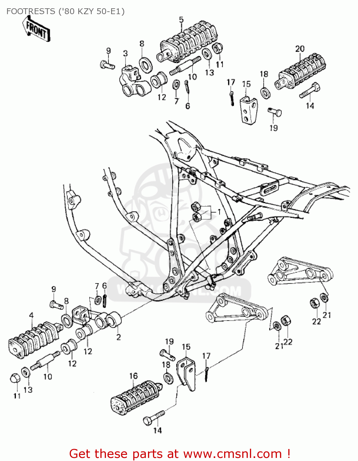 FOOTRESTS ('80 KZY 50-E1) KZ750E1 1980 USA CANADA