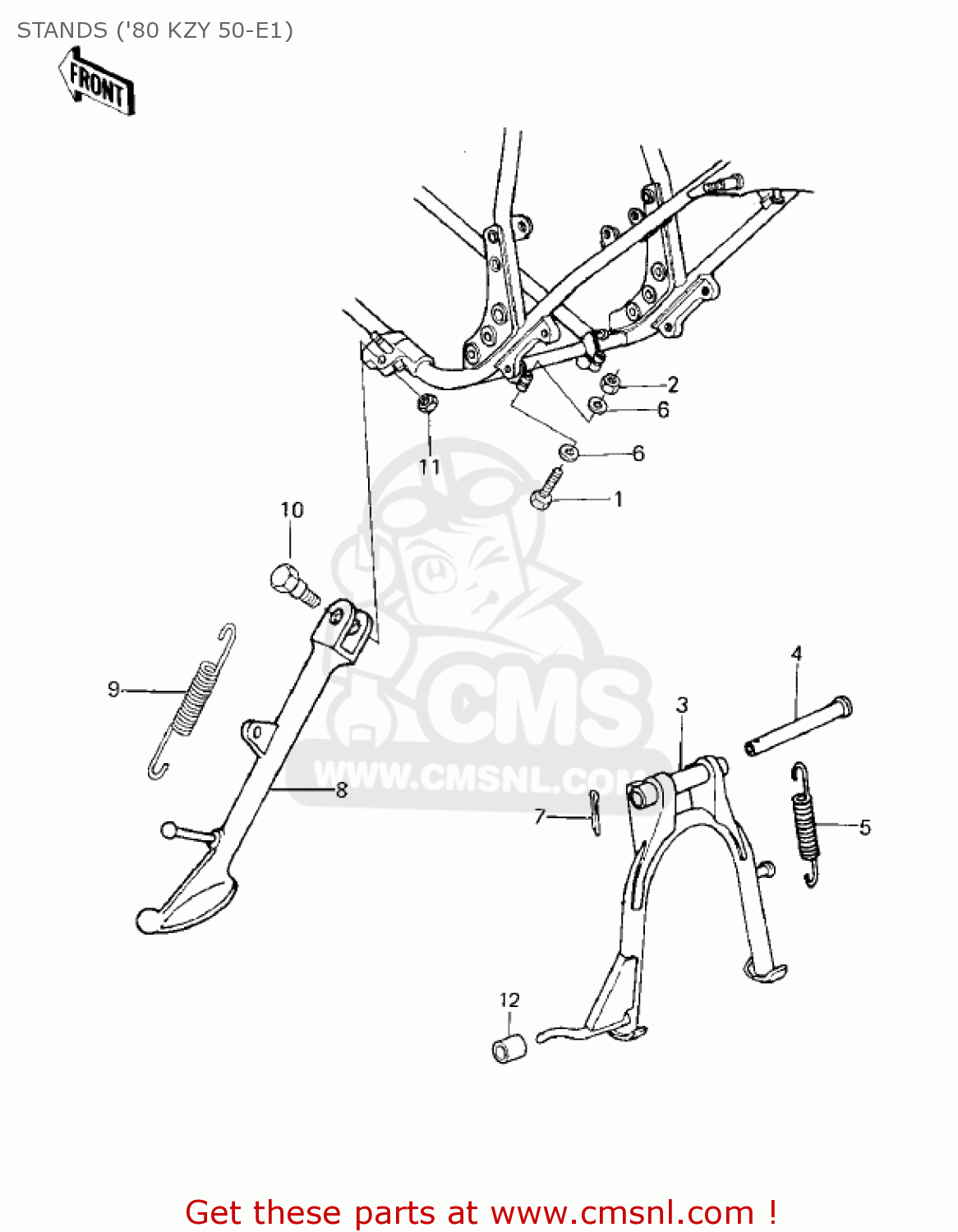 STANDS ('80 KZY 50-E1) KZ750E1 1980 USA CANADA