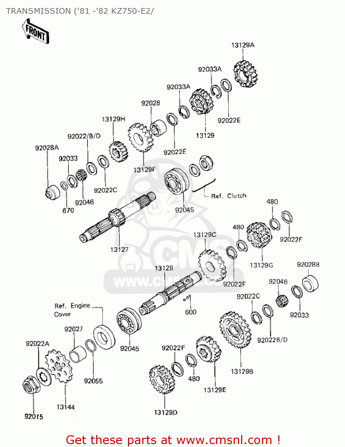 TRANSMISSION ('81 -'82 KZ750-E2/ KZ750E1 1980 USA CANADA