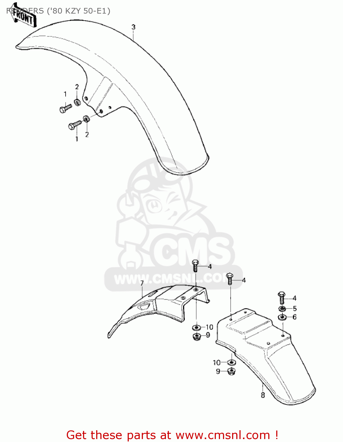 FENDERS ('80 KZY 50-E1) KZ750E1 1980 USA CANADA