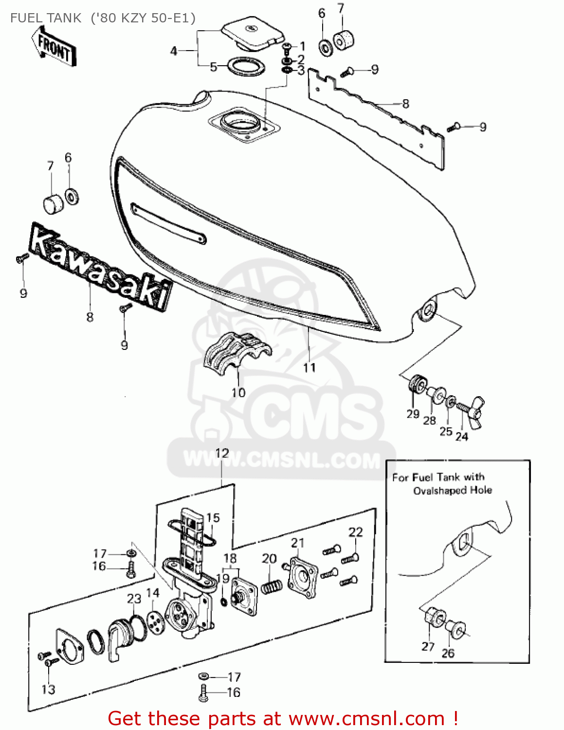 FUEL TANK  ('80 KZY 50-E1) KZ750E1 1980 USA CANADA