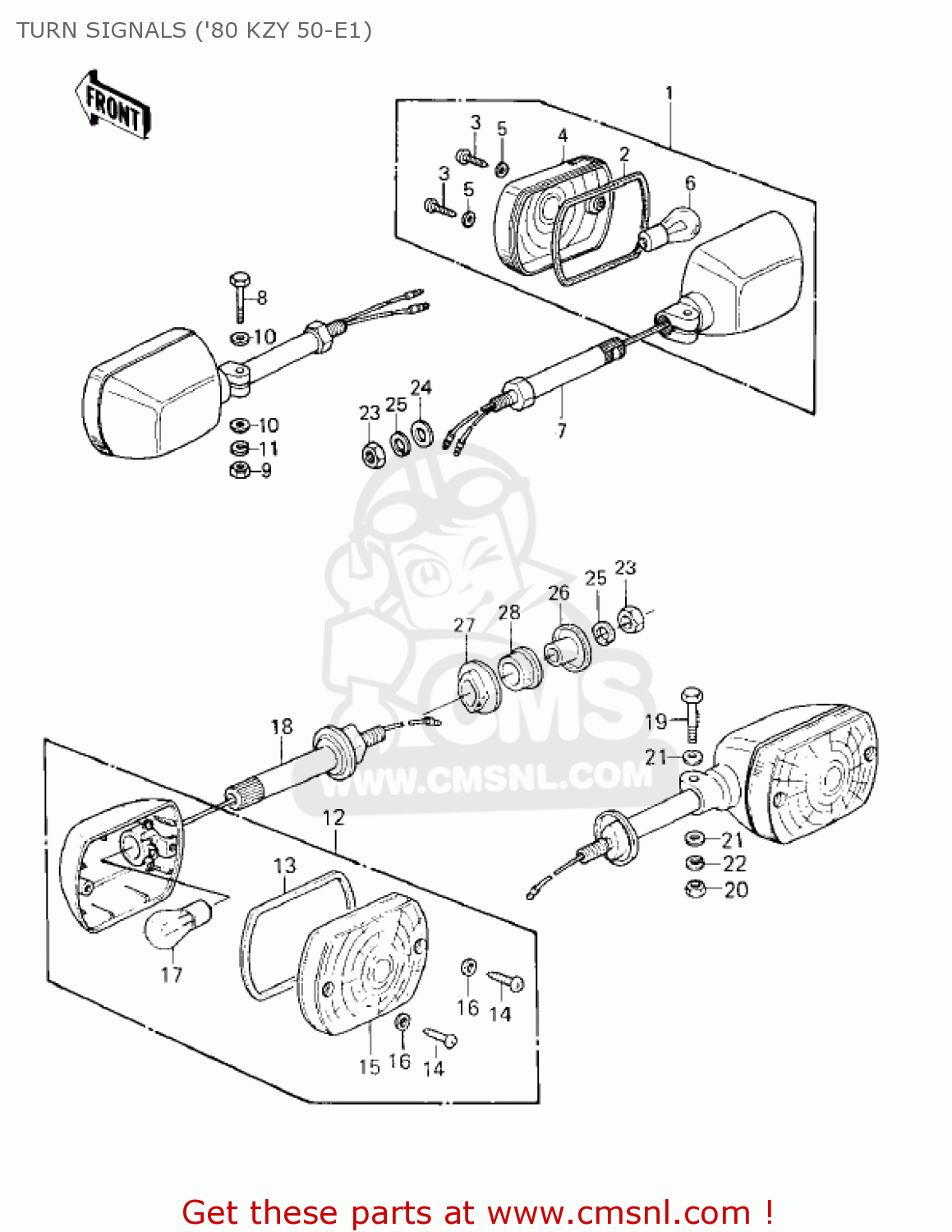 TURN SIGNALS ('80 KZY 50-E1) KZ750E1 1980 USA CANADA