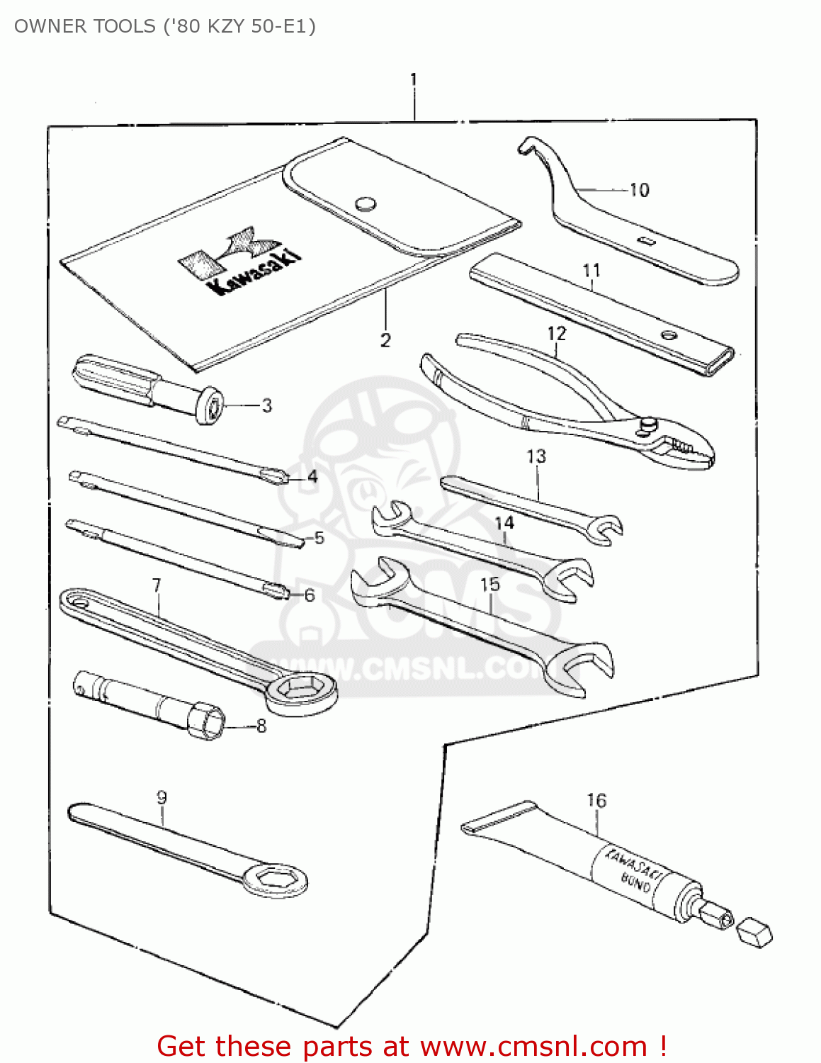 OWNER TOOLS ('80 KZY 50-E1) KZ750E1 1980 USA CANADA
