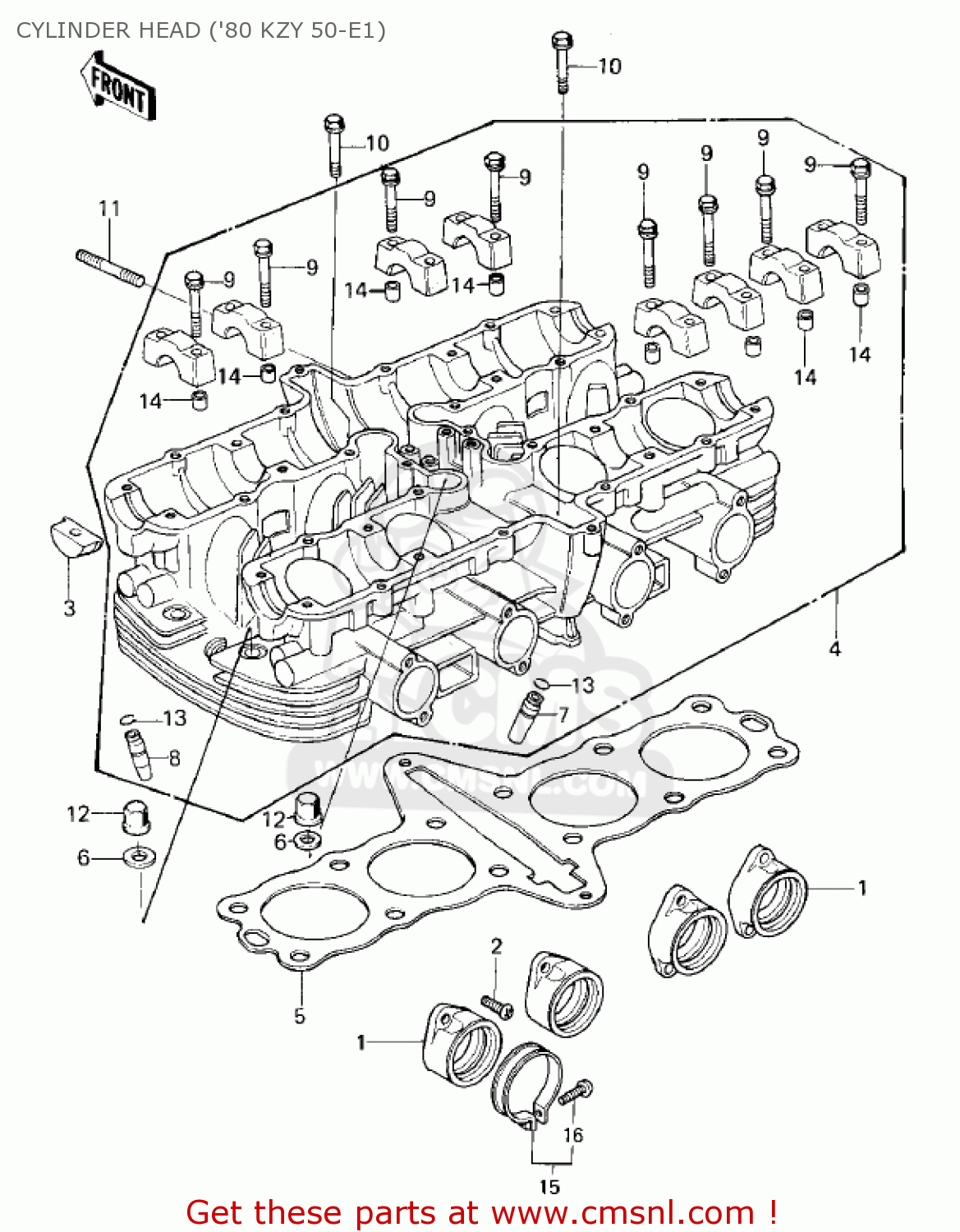 CYLINDER HEAD ('80 KZY 50-E1) KZ750E1 1980 USA CANADA