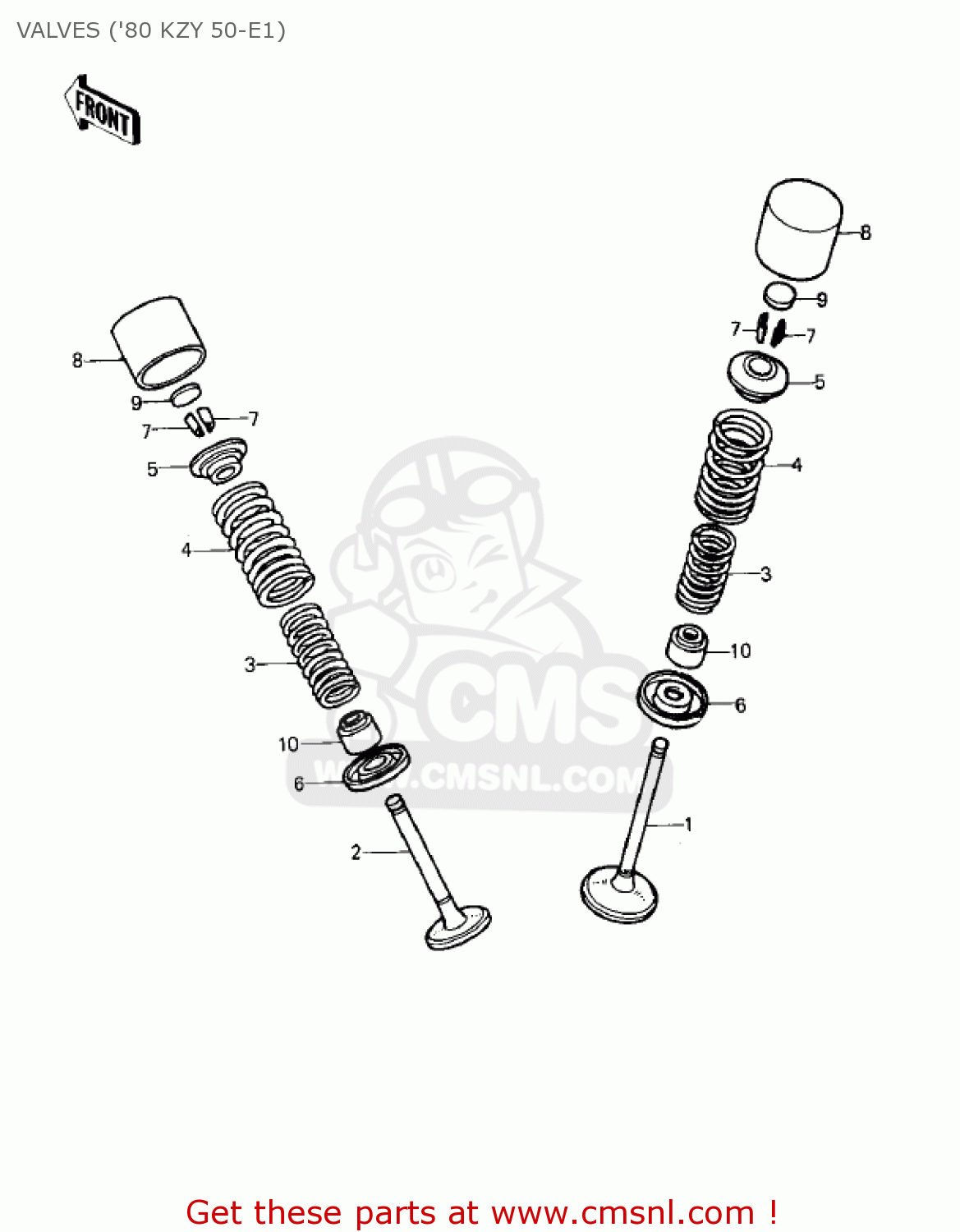 VALVES ('80 KZY 50-E1) KZ750E1 1980 USA CANADA