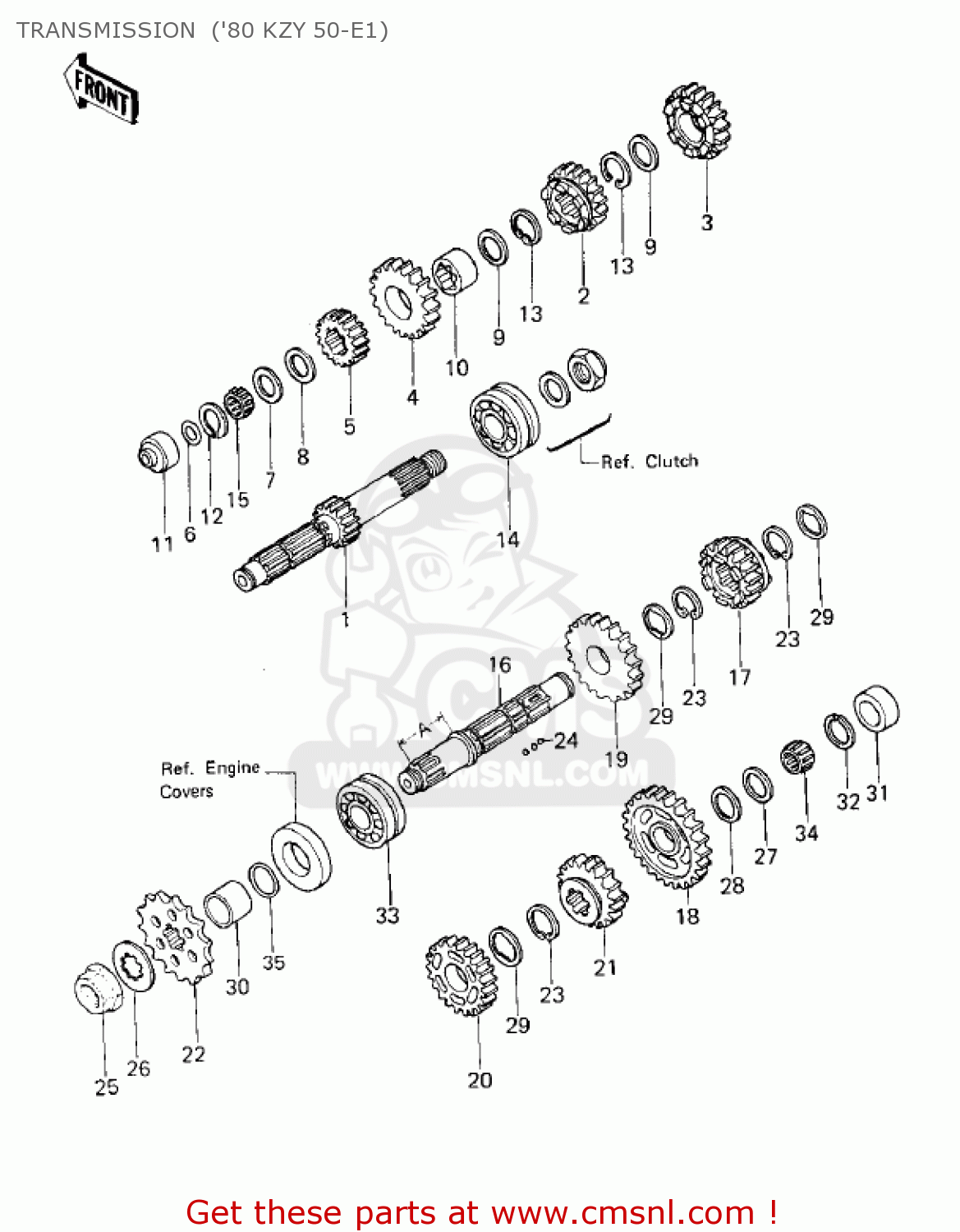 TRANSMISSION  ('80 KZY 50-E1) KZ750E1 1980 USA CANADA